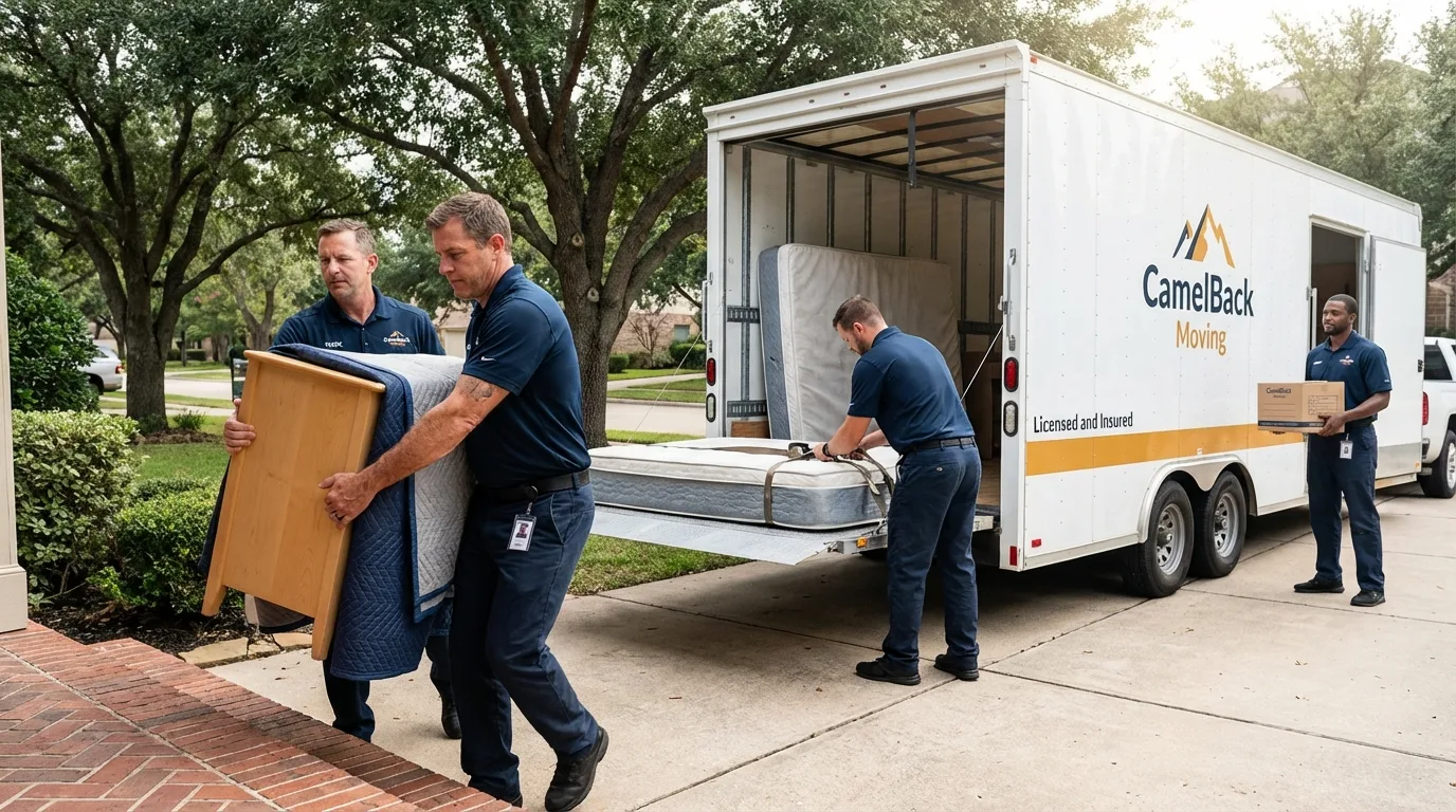 Crew loading residential truck for cross-state move from Silver Creek, NY