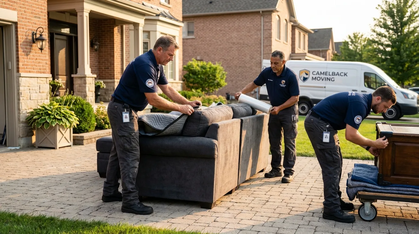 Large estate moving crew wrapping furniture in Silver Creek, NY